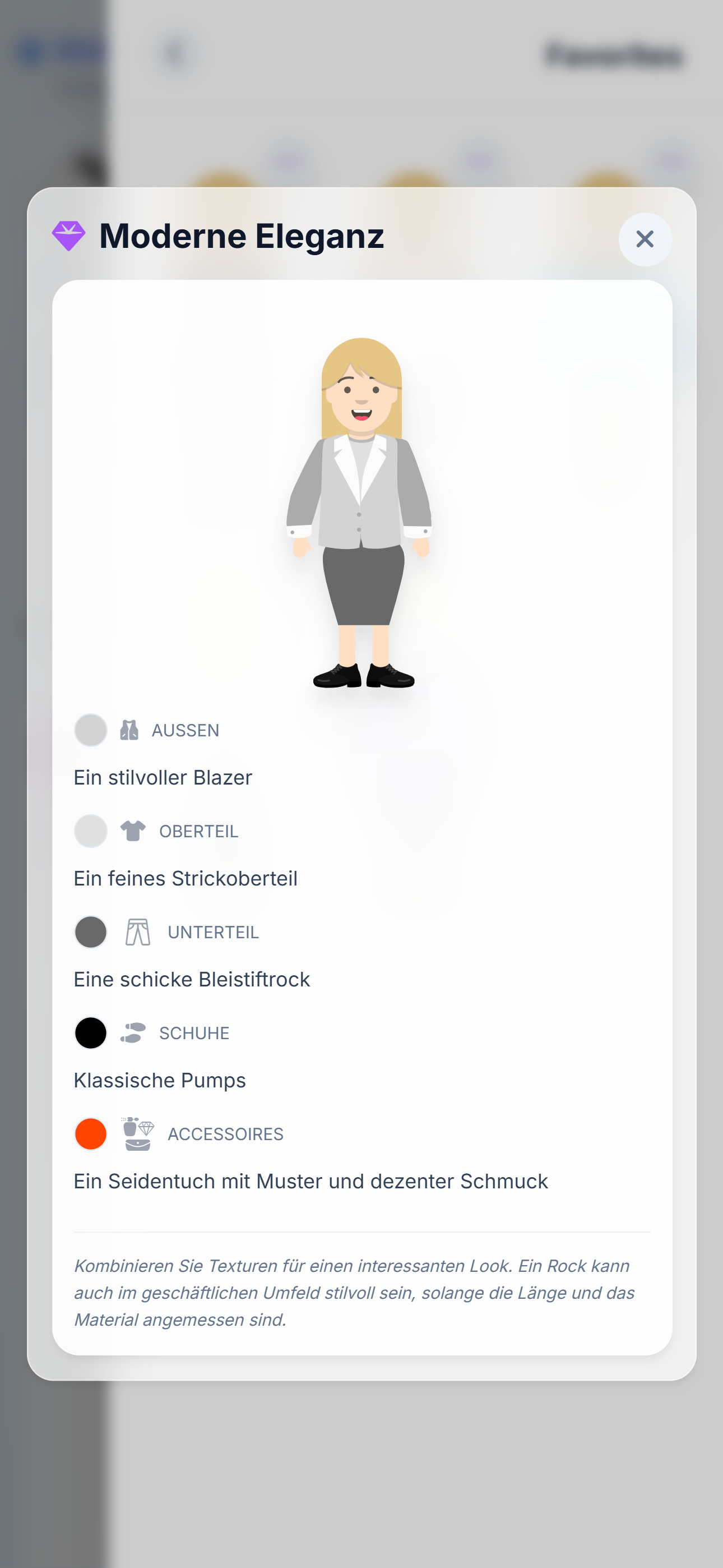 Favoritenliste Detail