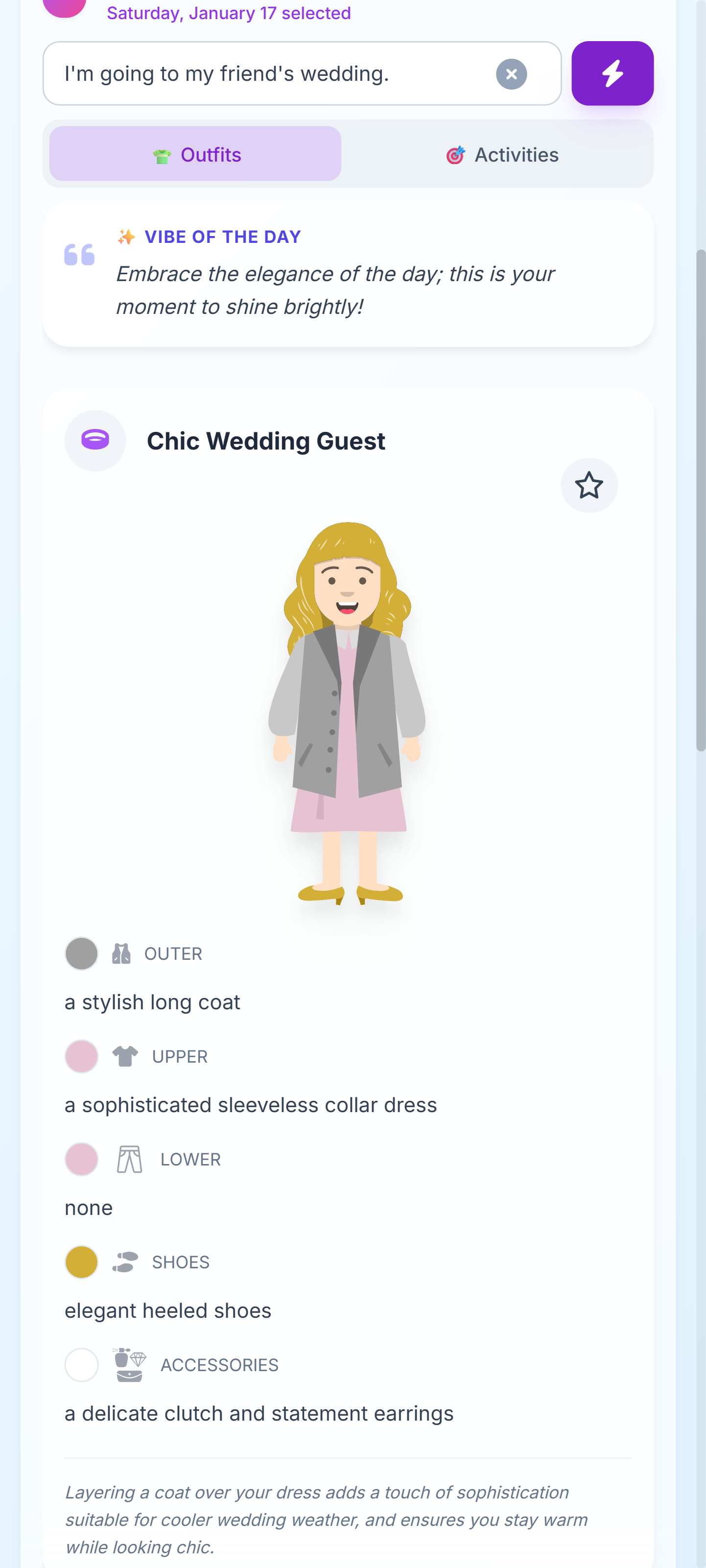 Favorites List Detail