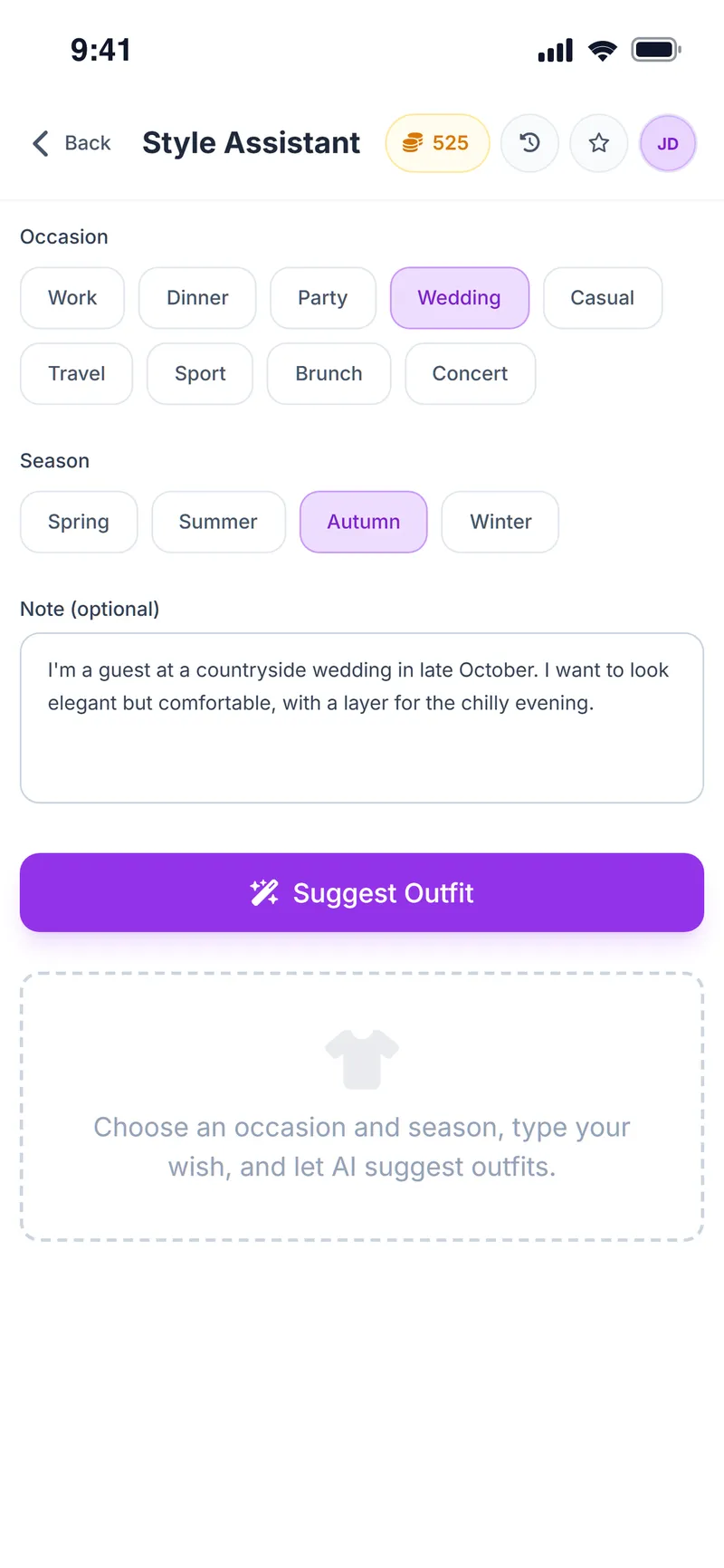 Style Assistant: Wedding occasion, Autumn season and a note about a countryside wedding