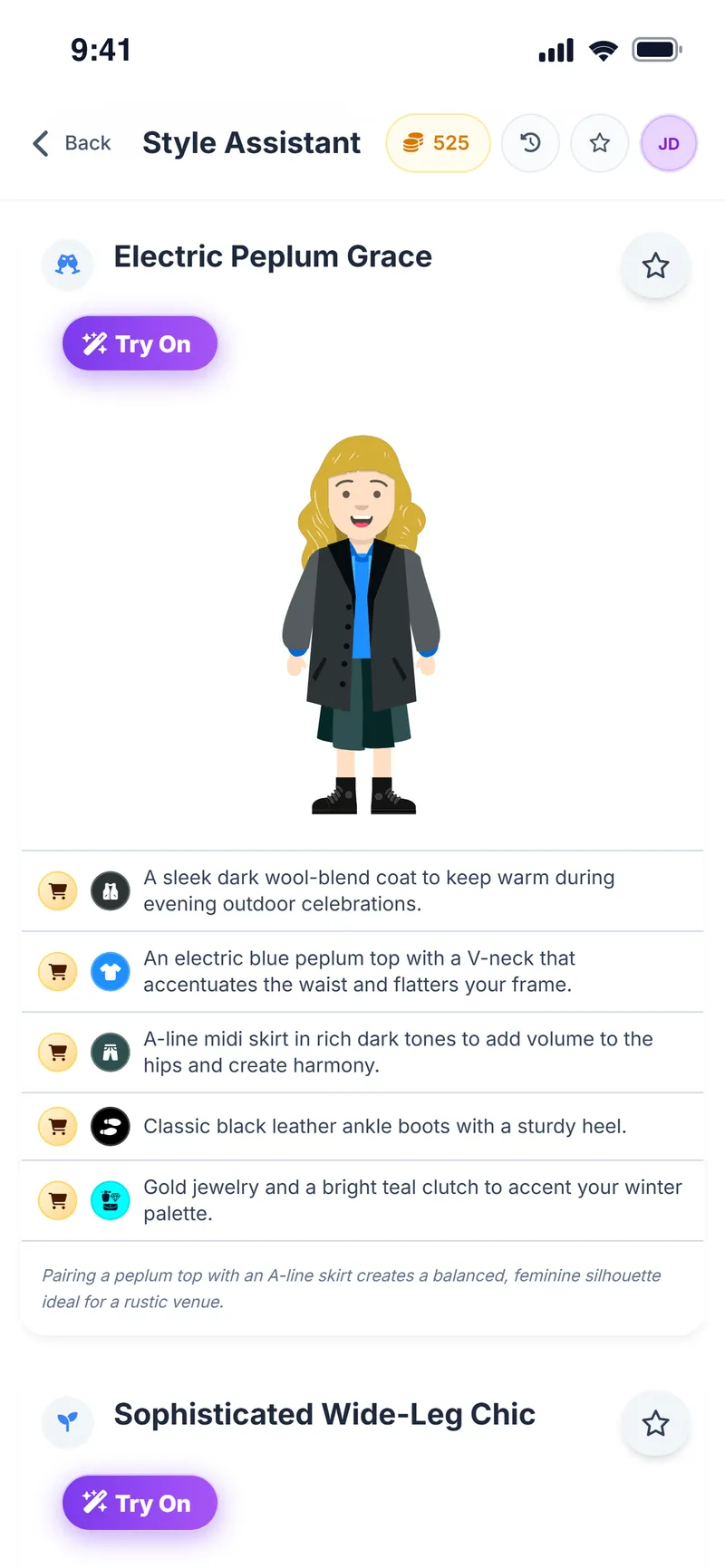 Outfit details: each piece explained for the body type and palette