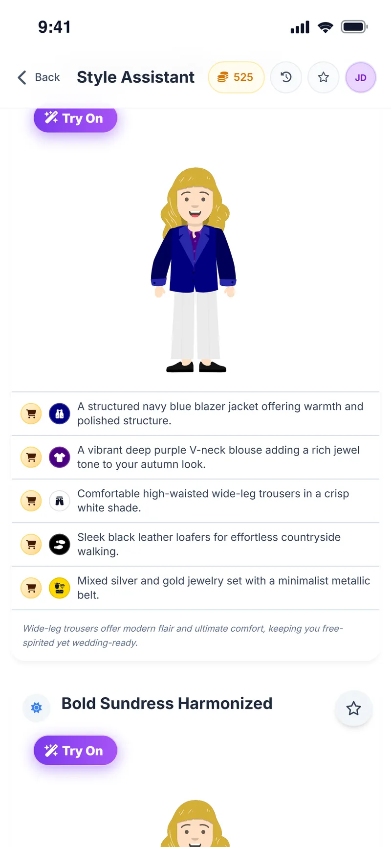 Alternative outfit for the same wedding: navy blazer and wide-leg trousers