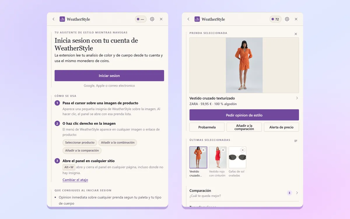 Extensión de Chrome: inicio de sesión, pasos de uso y productos elegidos recientemente