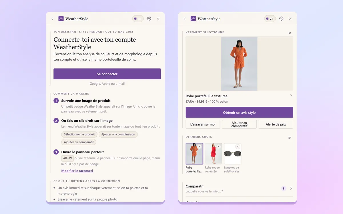 Extension Chrome : connexion, étapes d'utilisation et produits choisis récemment