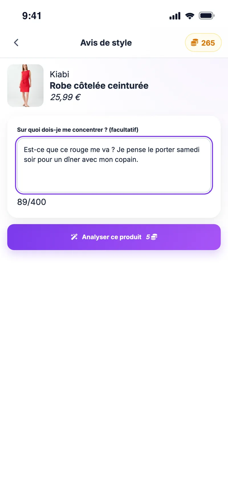 Avis de style : question sur le rouge d'une robe côtelée ceinturée Kiabi pour un dîner du samedi soir