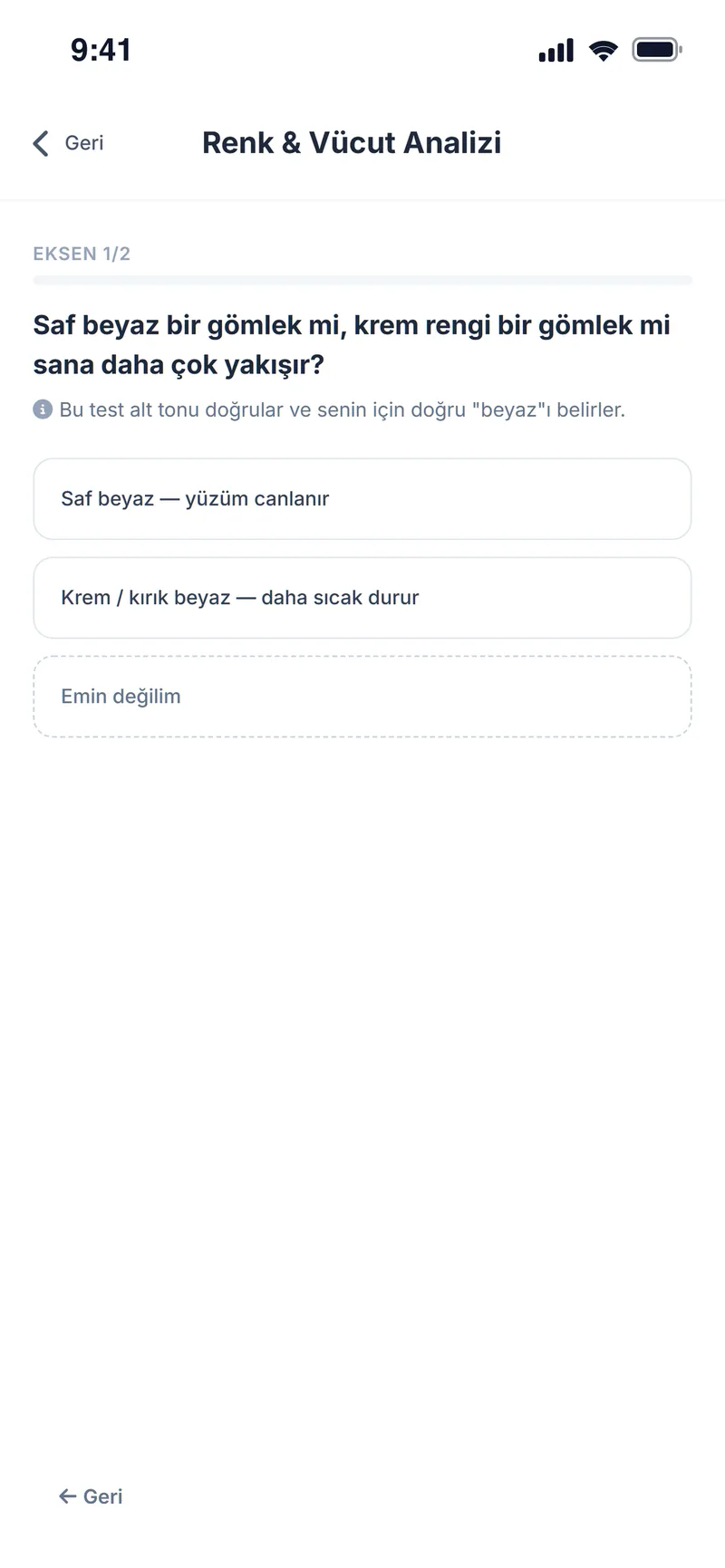 Alt tonu belirleyen kısa test sorusu