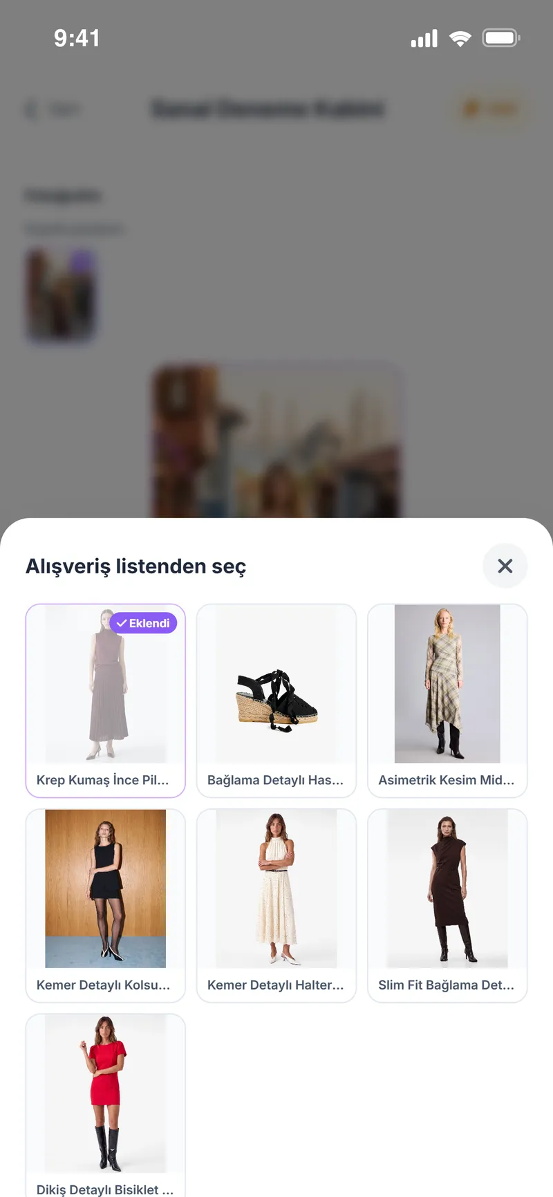 Sanal kabin: alışveriş listesinden kıyafet seçimi